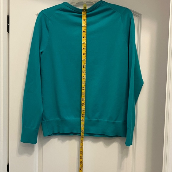 Lands' End Twin Set Teal Cardigan Sweater Size M and Teal Tee Size Large - Picture 6 of 14